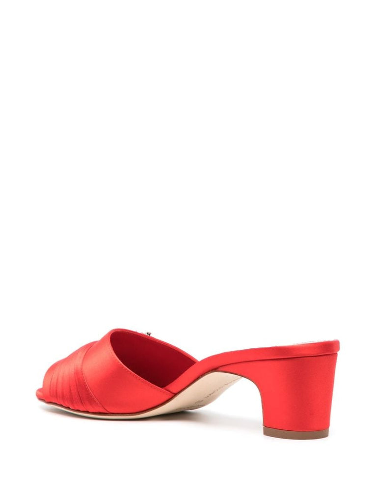 Red Prinap 50 Crystal Satin Mules