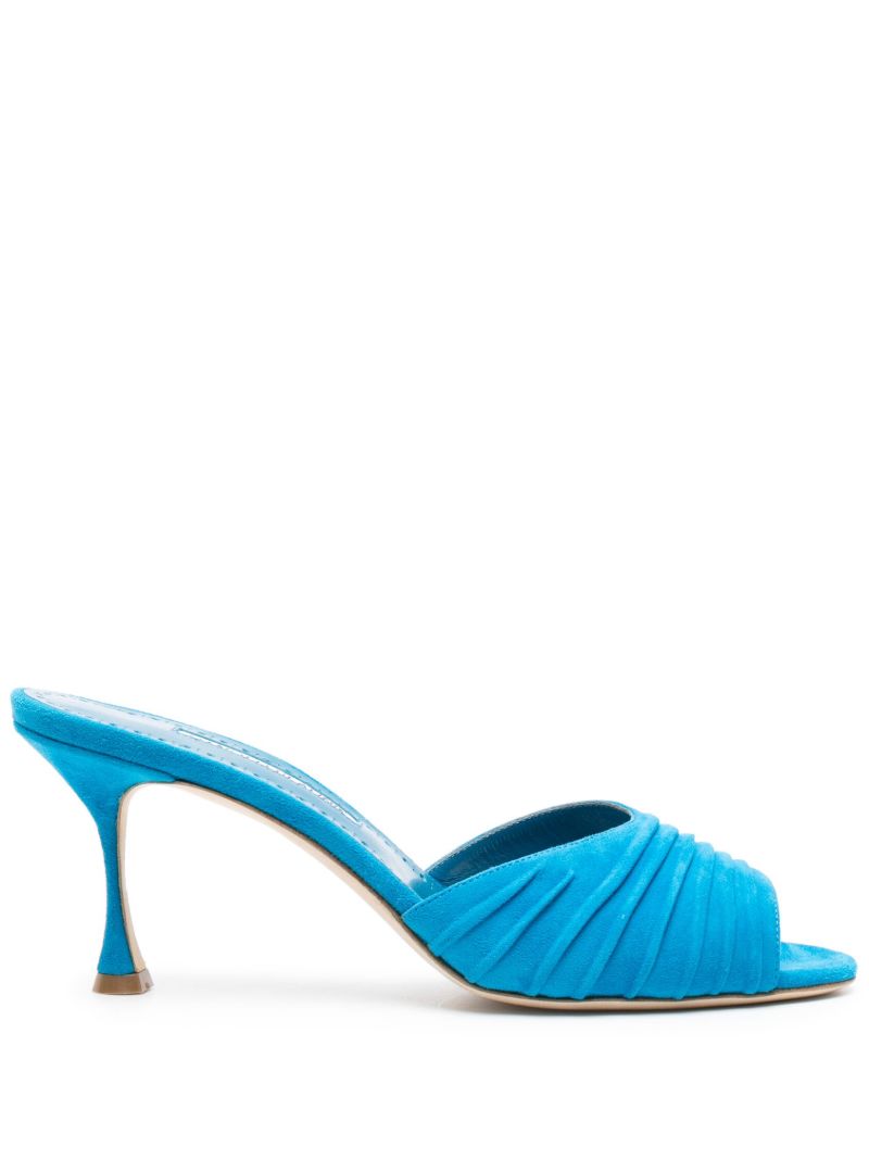 Blue Pirua 70 Suede Mules