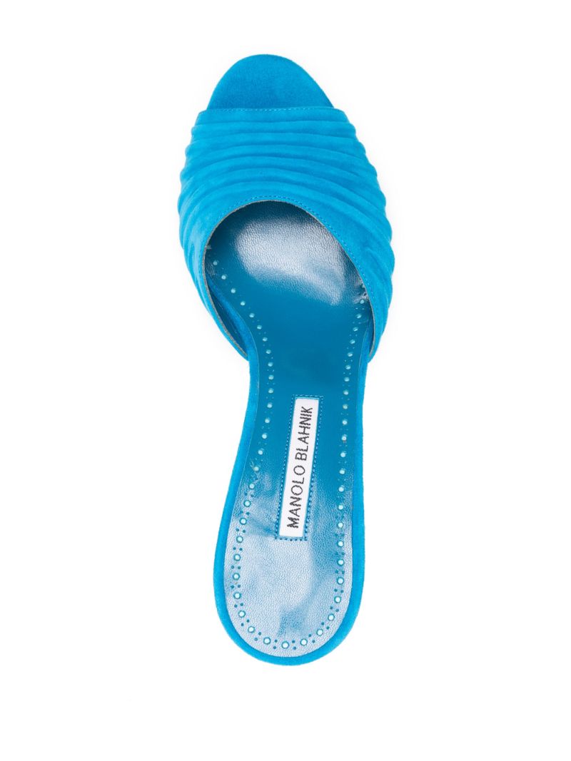 Blue Pirua 70 Suede Mules
