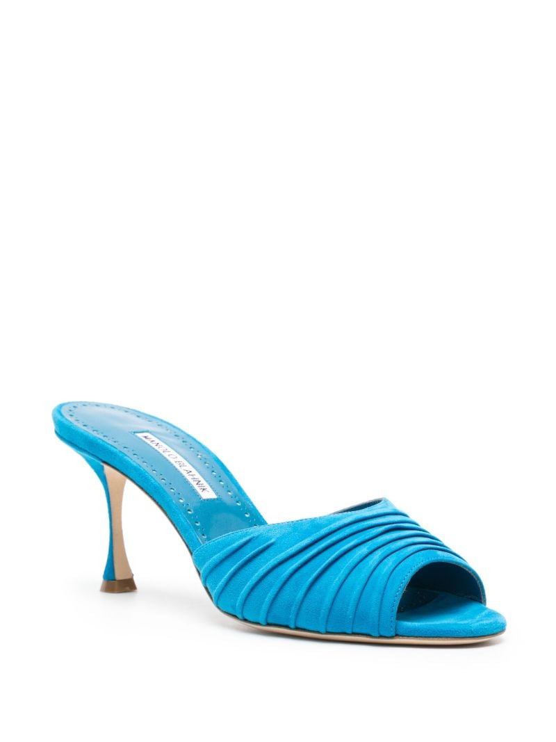 Blue Pirua 70 Suede Mules