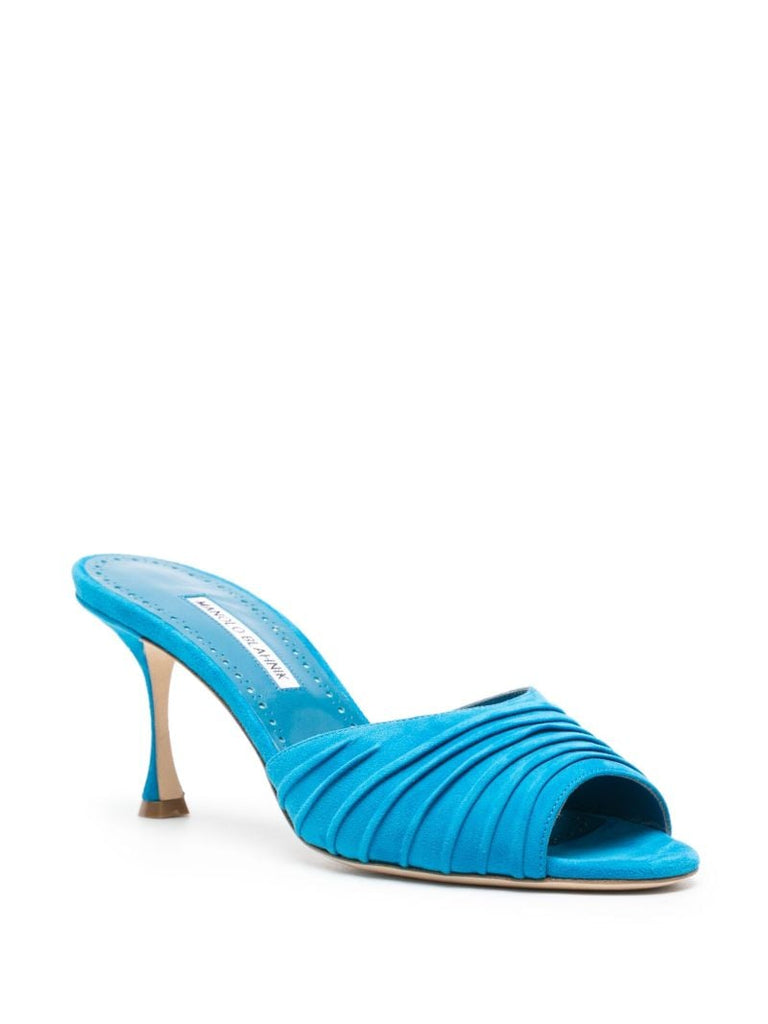 Blue Pirua 70 Suede Mules