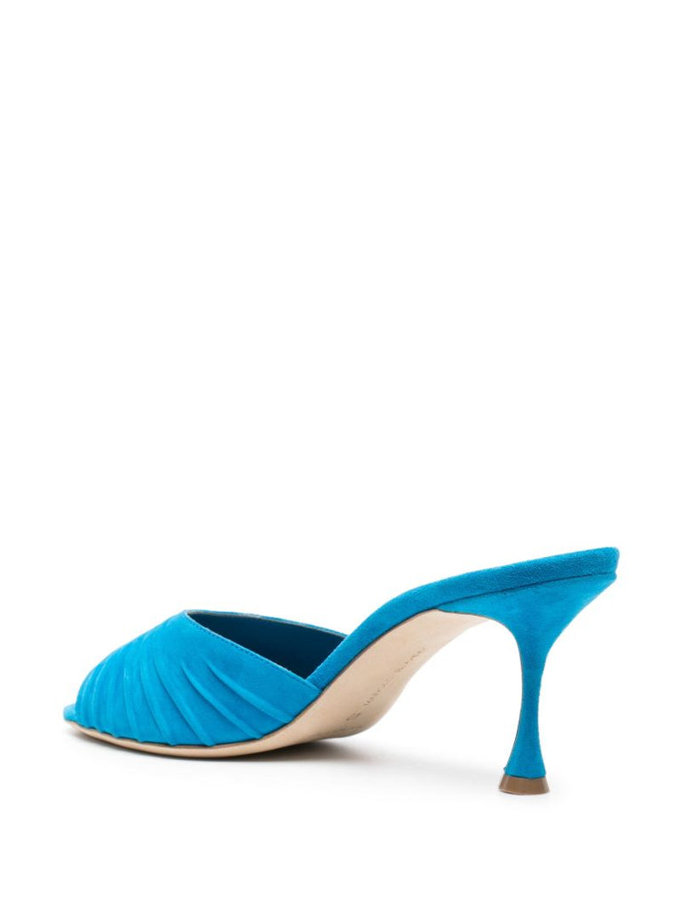 Blue Pirua 70 Suede Mules