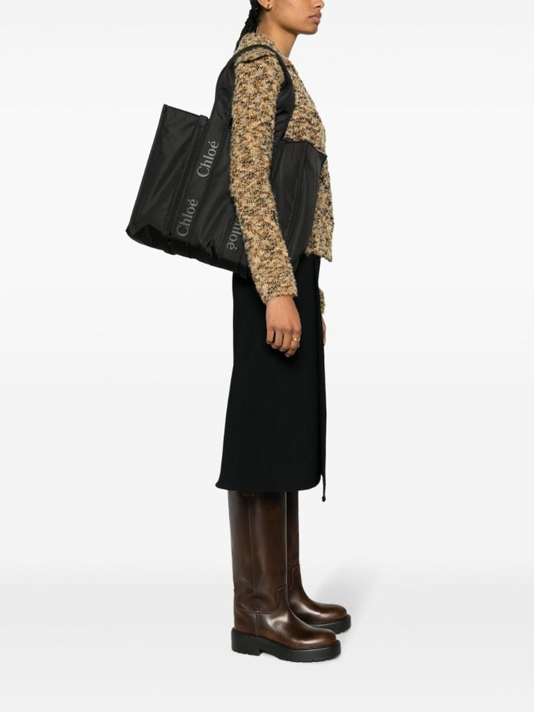 Black Woody Large Shell Tote Bag