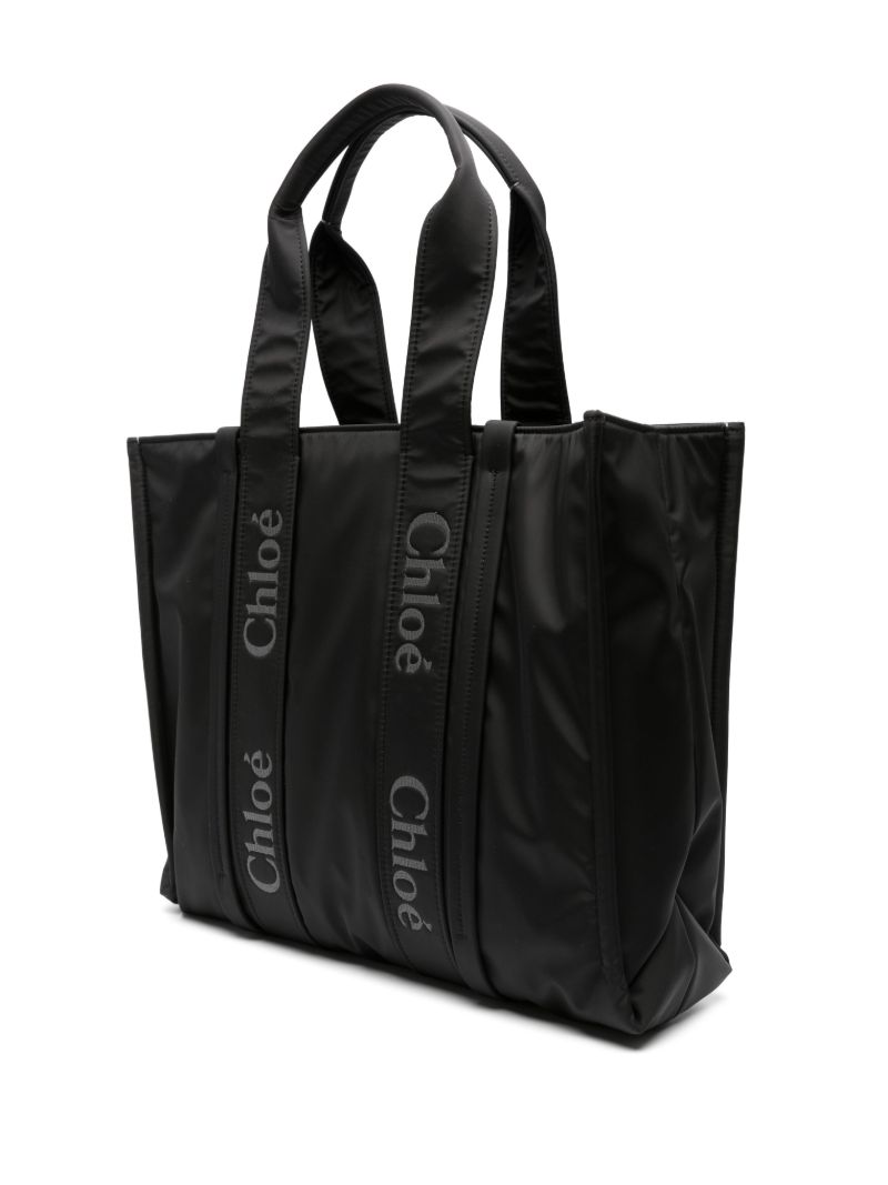 Black Woody Large Shell Tote Bag