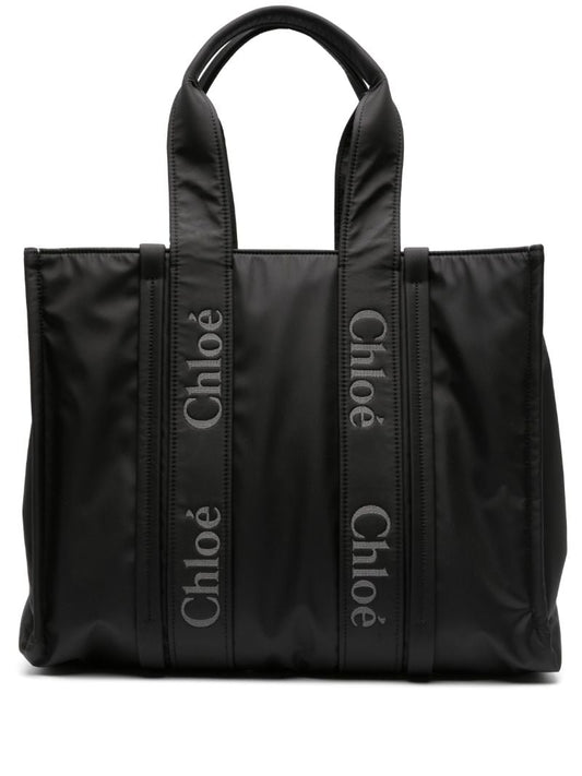 Black Woody Large Shell Tote Bag
