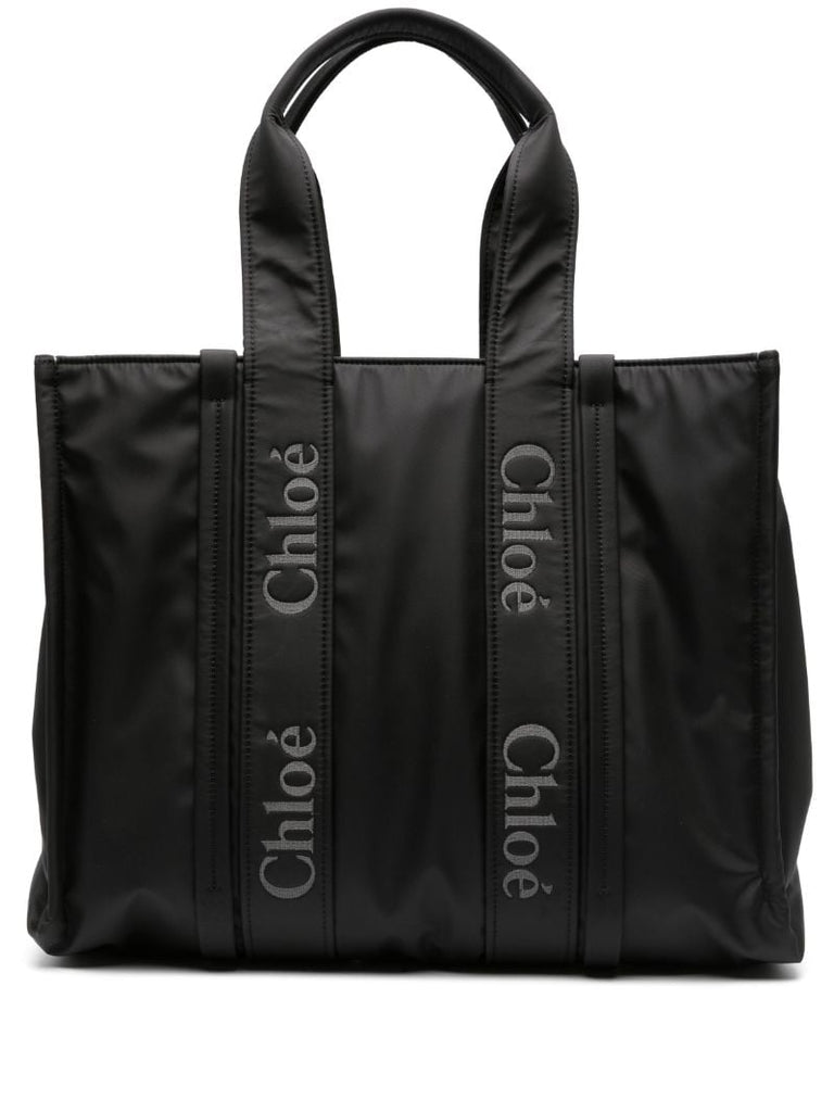 Black Woody Large Shell Tote Bag