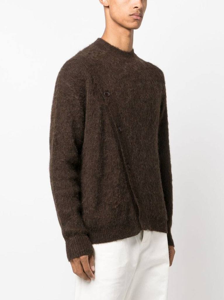 Brown Le Cardigan Pau Asymmetric Cardigan