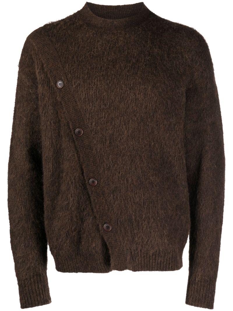Brown Le Cardigan Pau Asymmetric Cardigan