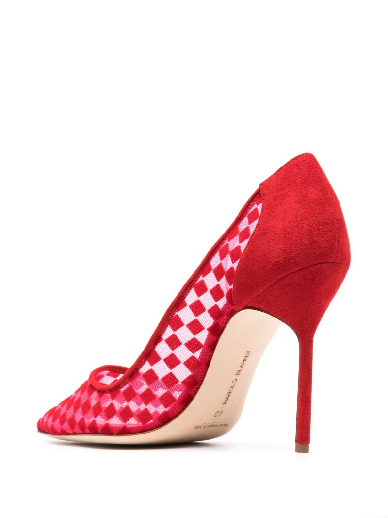 Red Bbla 105 Checked Mesh Pumps