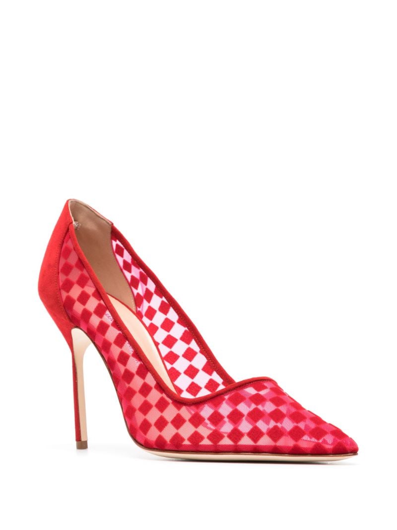 Red Bbla 105 Checked Mesh Pumps