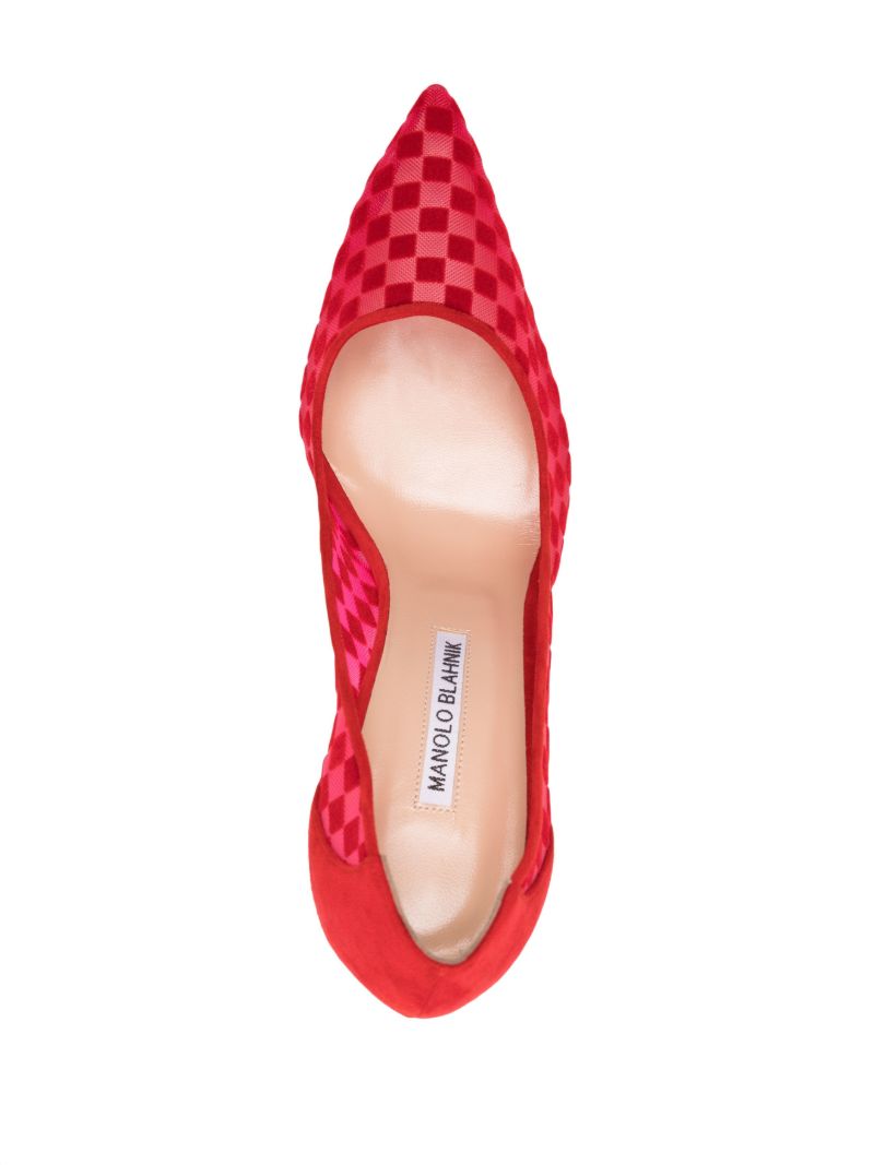 Red Bbla 105 Checked Mesh Pumps