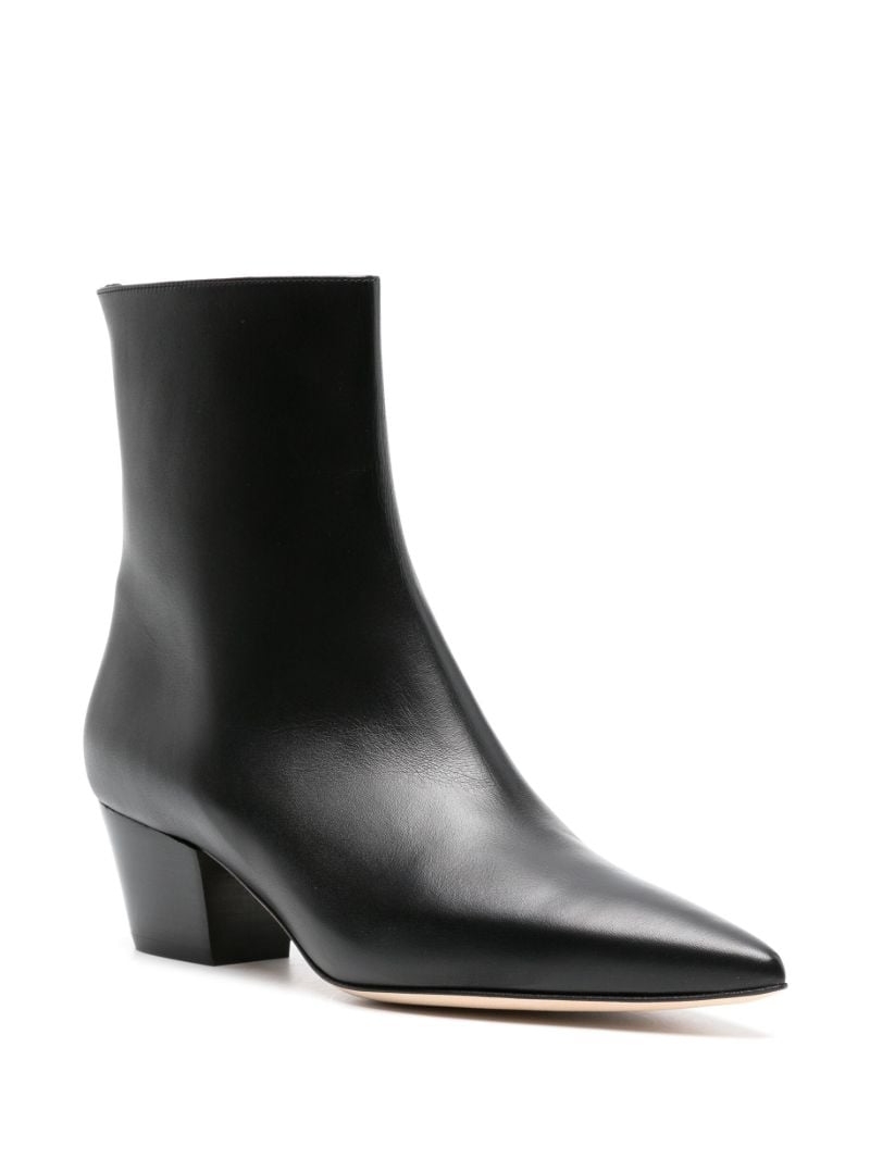 Black Agnetapla Leather Ankle Boots