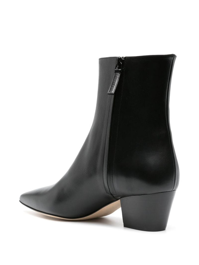 Black Agnetapla Leather Ankle Boots