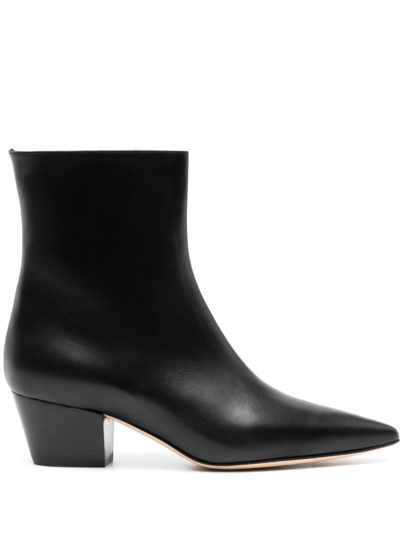 Black Agnetapla Leather Ankle Boots