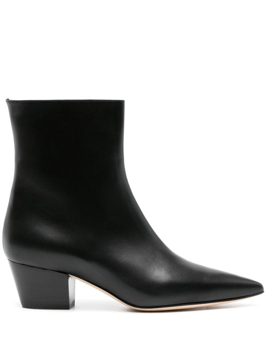 Black Agnetapla Leather Ankle Boots