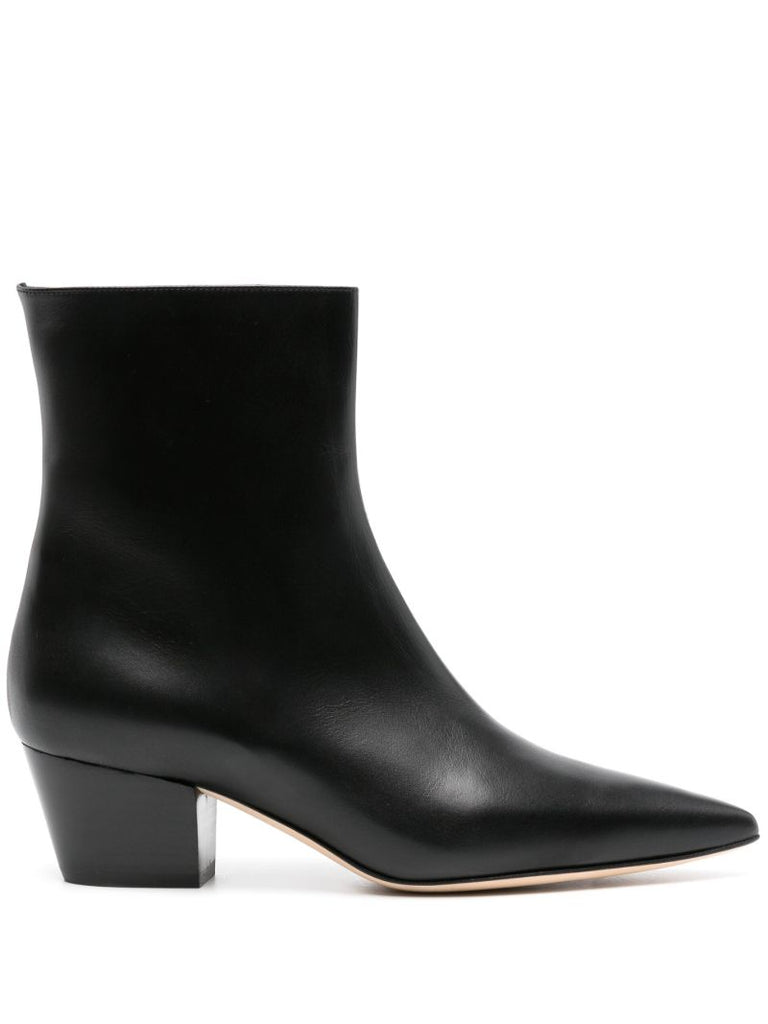 Black Agnetapla Leather Ankle Boots