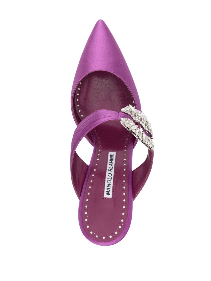 Purple 90mm Satin Mules