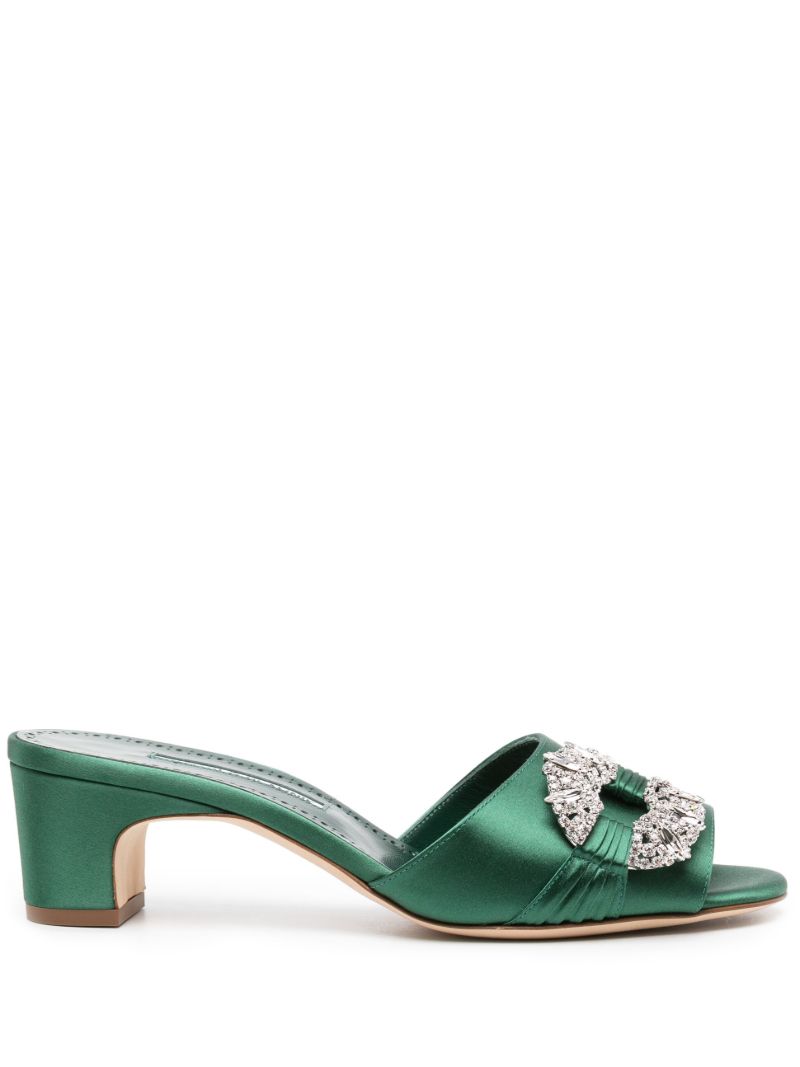 Green Prinap 50 Satin Mules