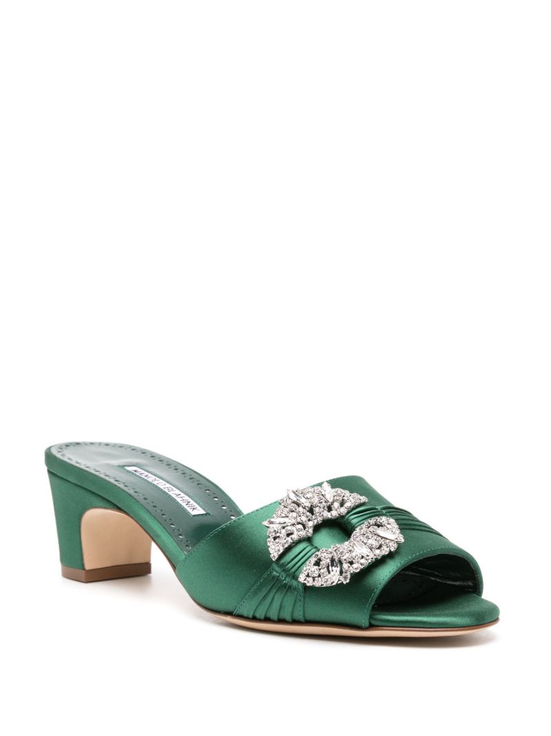 Green Prinap 50 Satin Mules