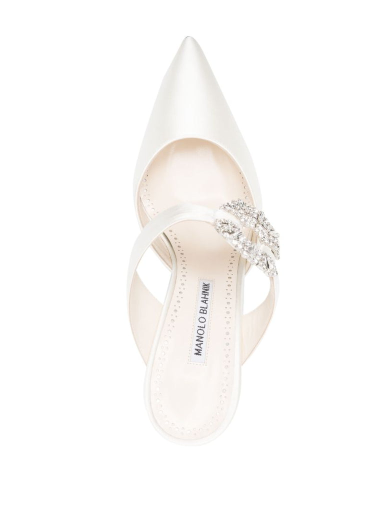 Neutral Maidugura 90 Satin Heeled Mules