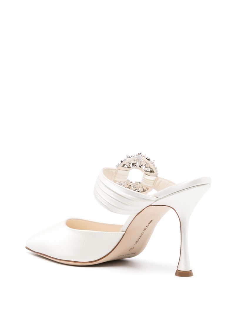 Neutral Maidugura 90 Satin Heeled Mules