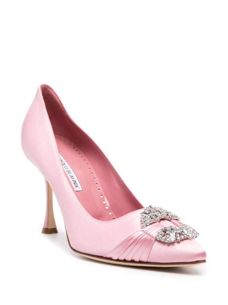Pink 90mm Satin Pumps