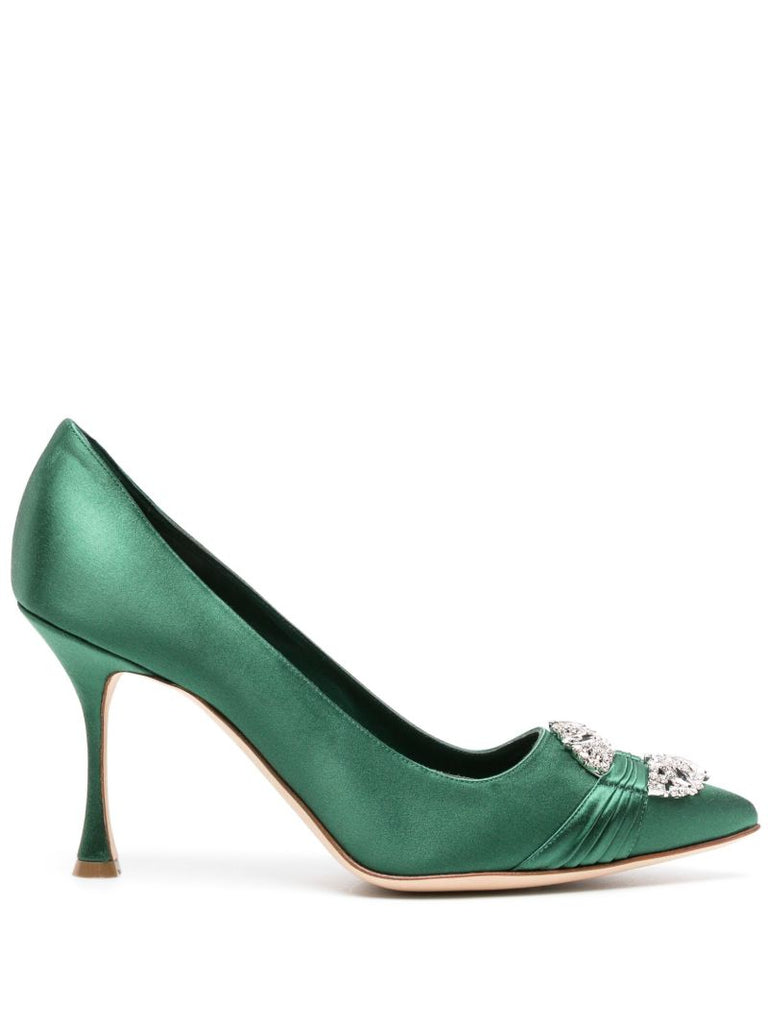 Green Maidapump 90 Suede Pumps