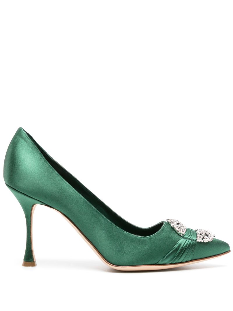 Green Maidapump 90 Suede Pumps