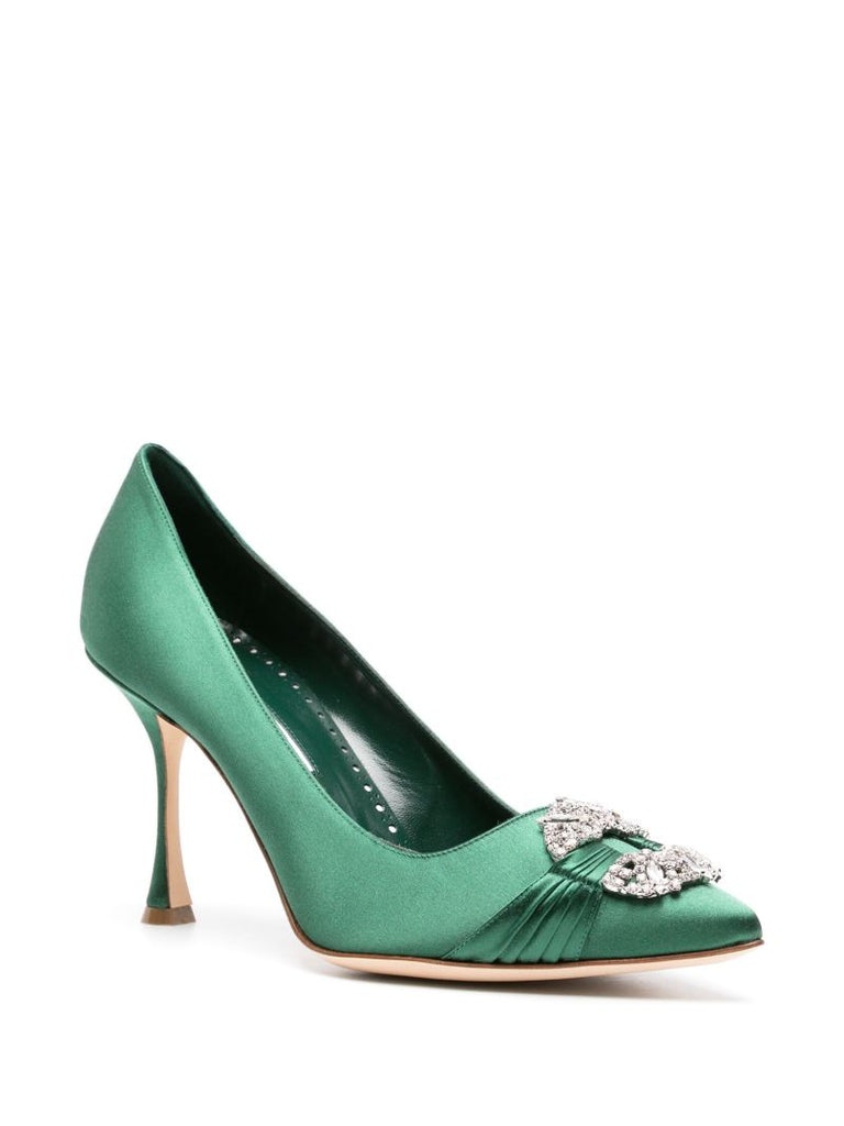 Green Maidapump 90 Suede Pumps