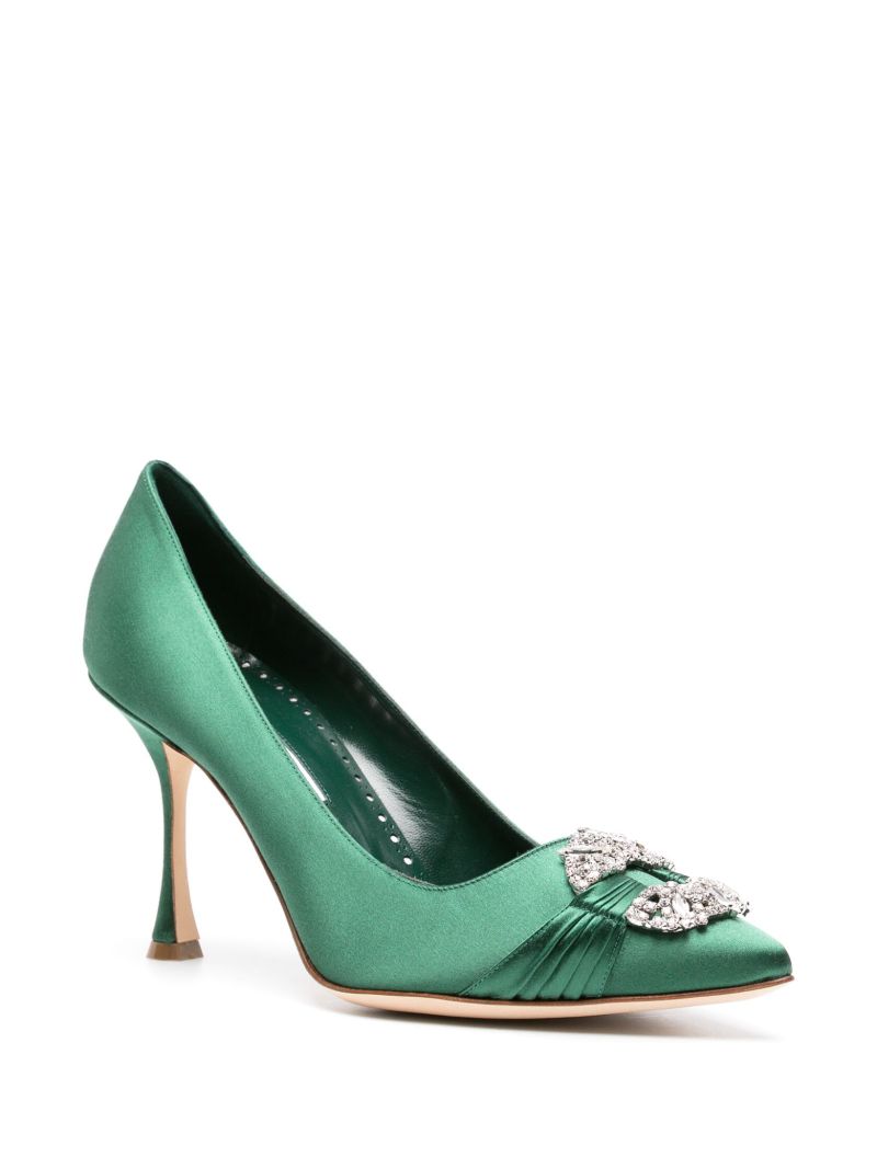 Green Maidapump 90 Suede Pumps