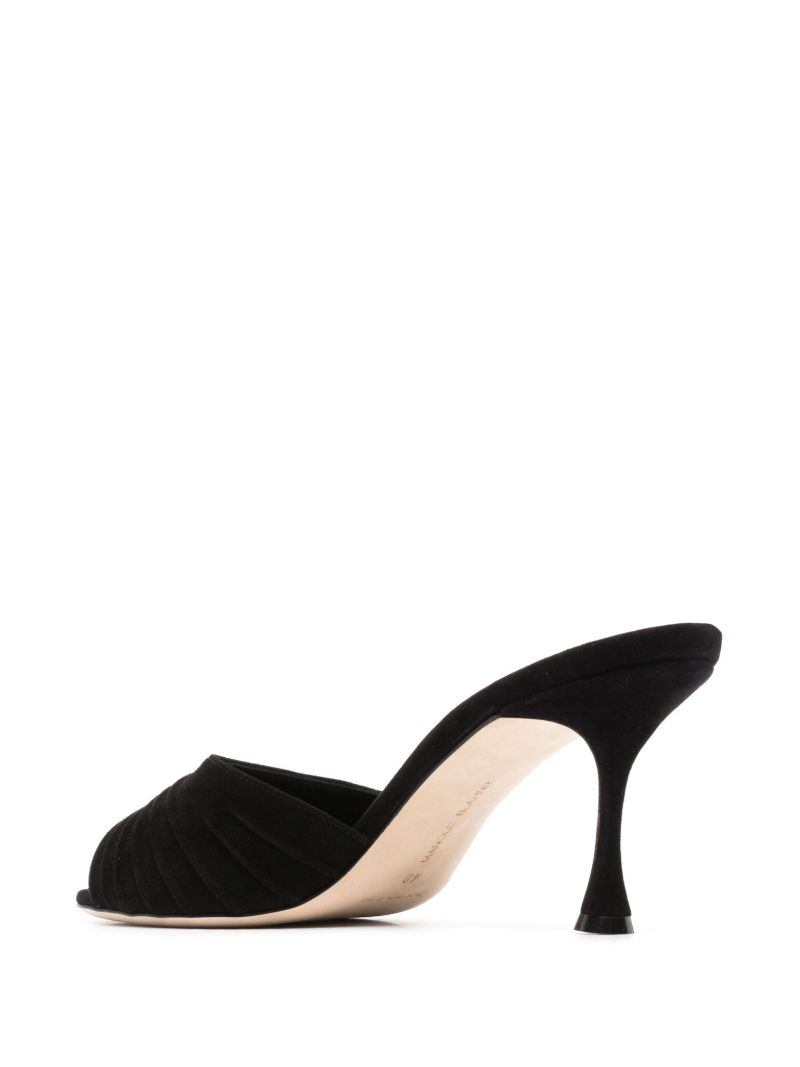 Black Pirua 70 Suede Mules