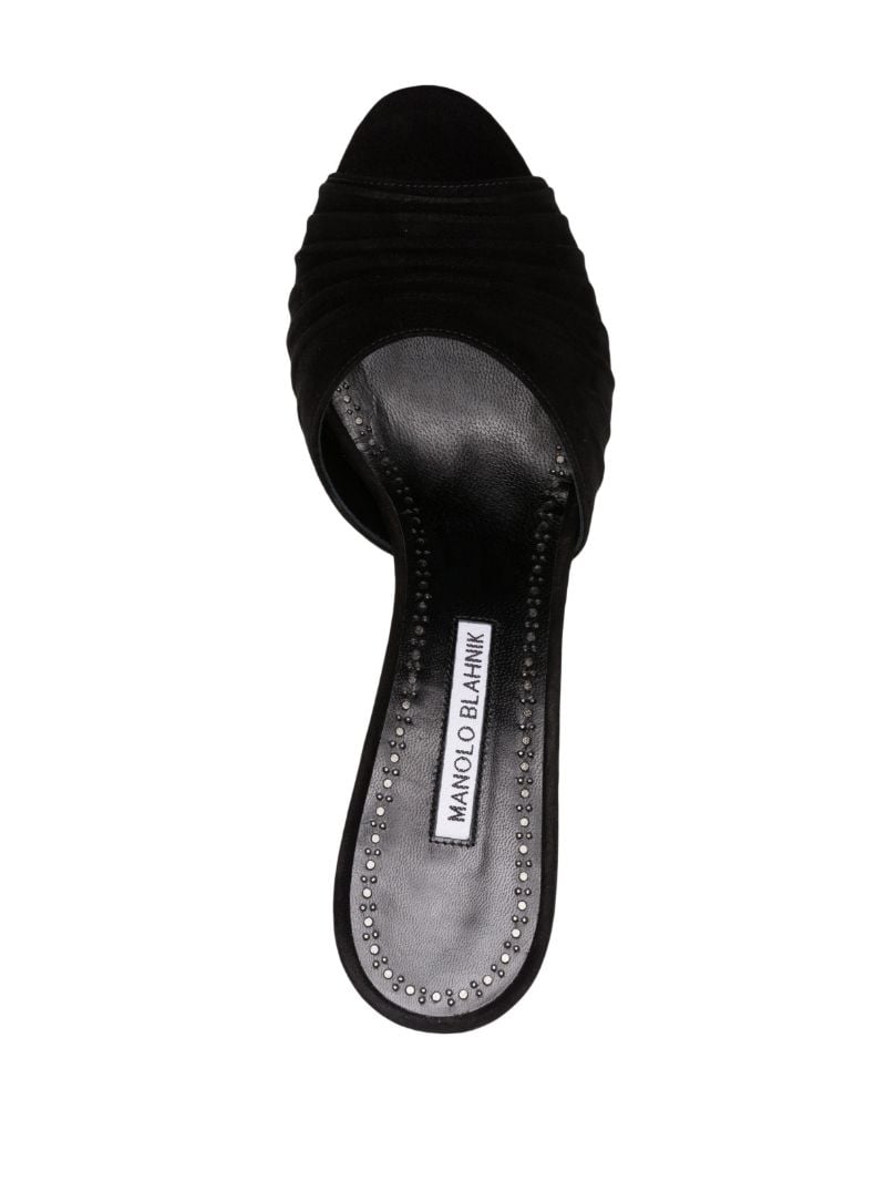 Black Pirua 70 Suede Mules