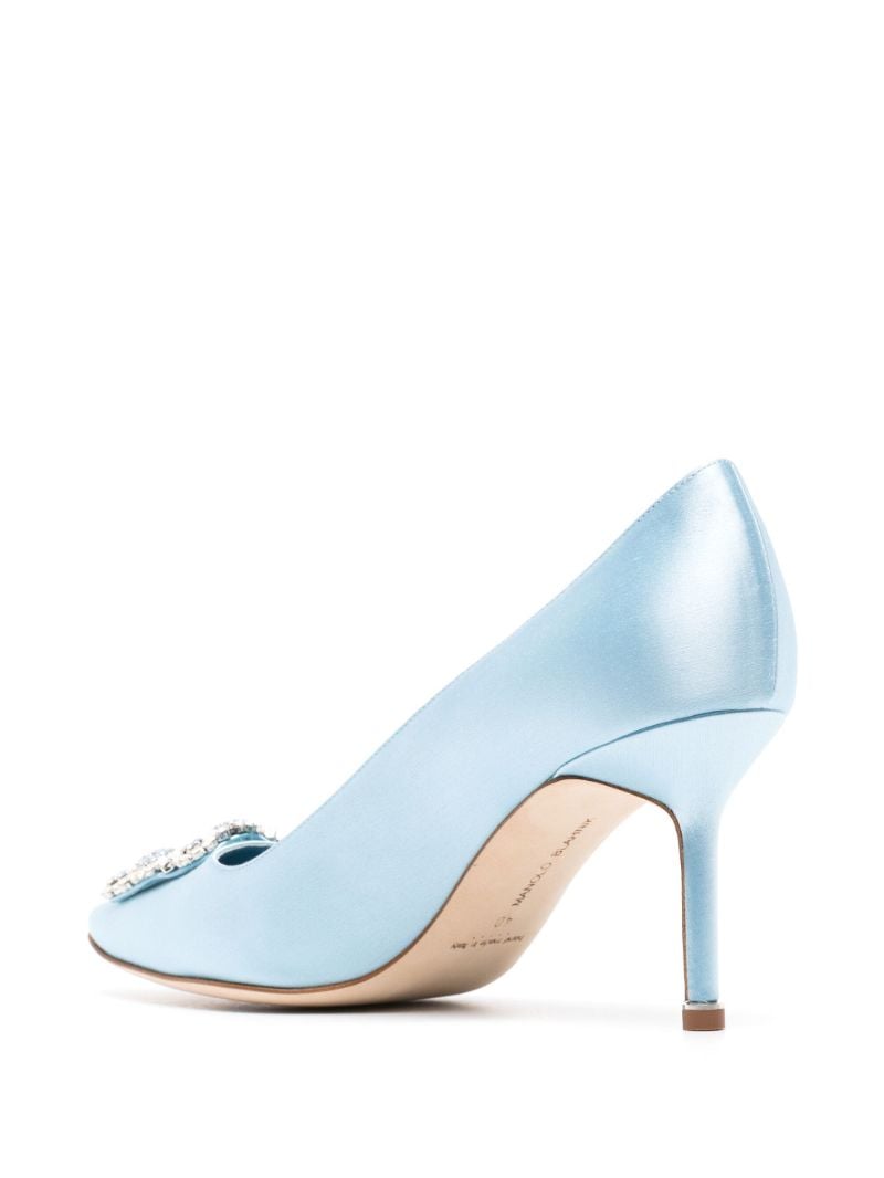 Blue Hangisi 70 Crystal Satin Mules