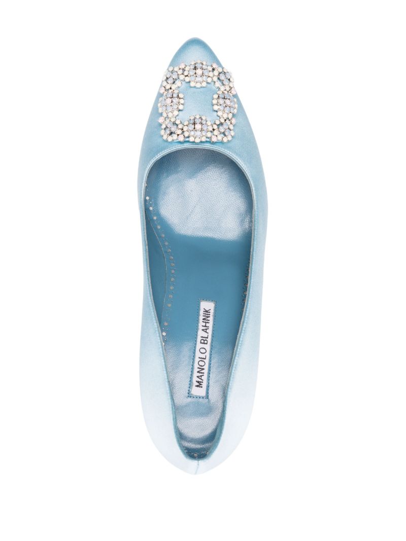 Blue Hangisi 70 Crystal Satin Mules