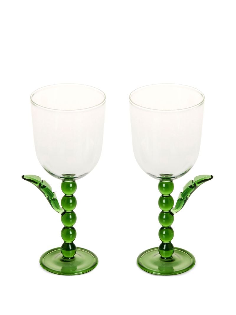 Clear Palmier Wine Glasses Set