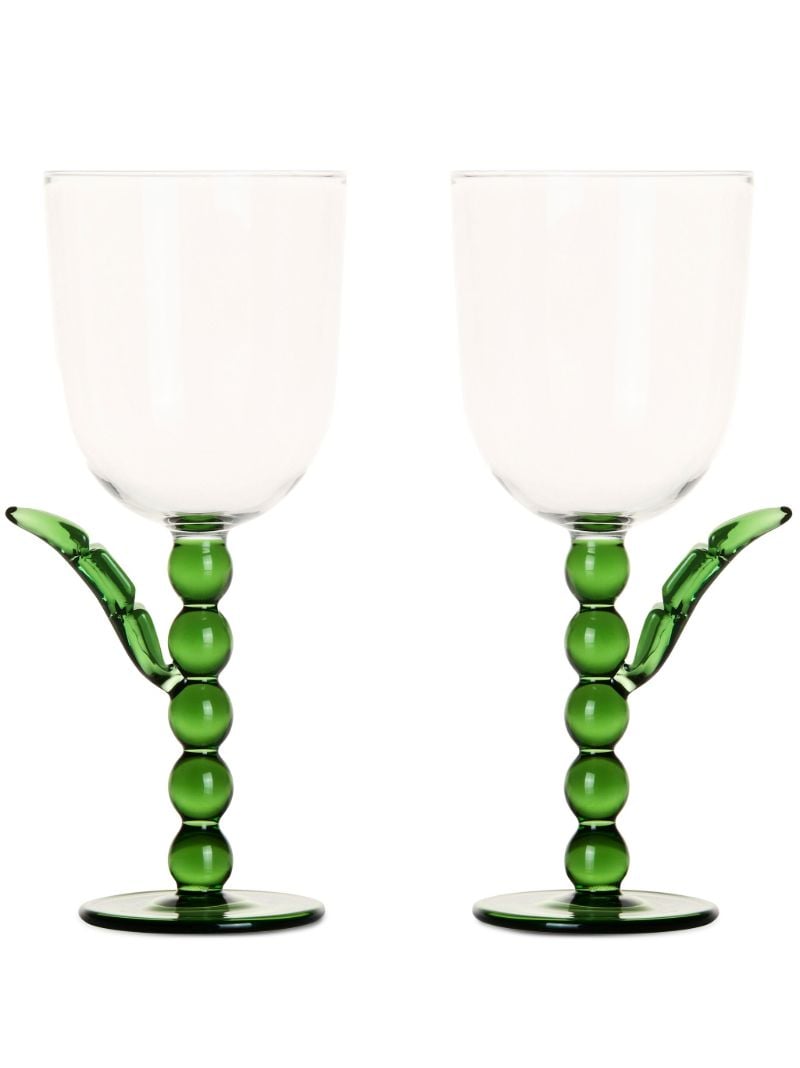 Clear Palmier Wine Glasses Set