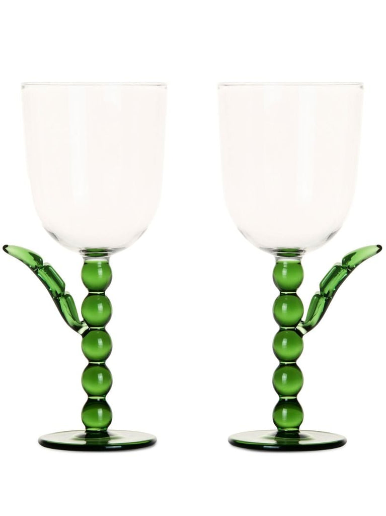 Clear Palmier Wine Glasses Set