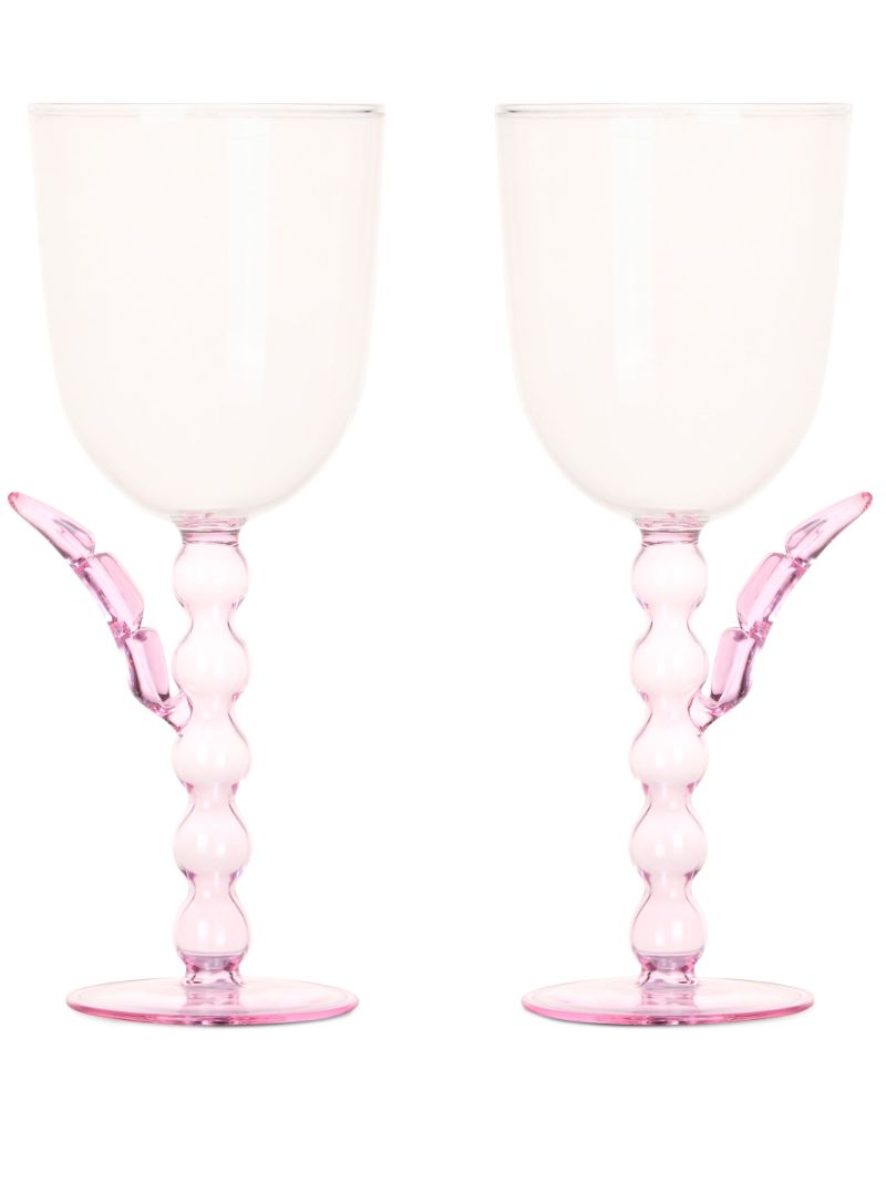 Clear Palmier Wine Glasses Set