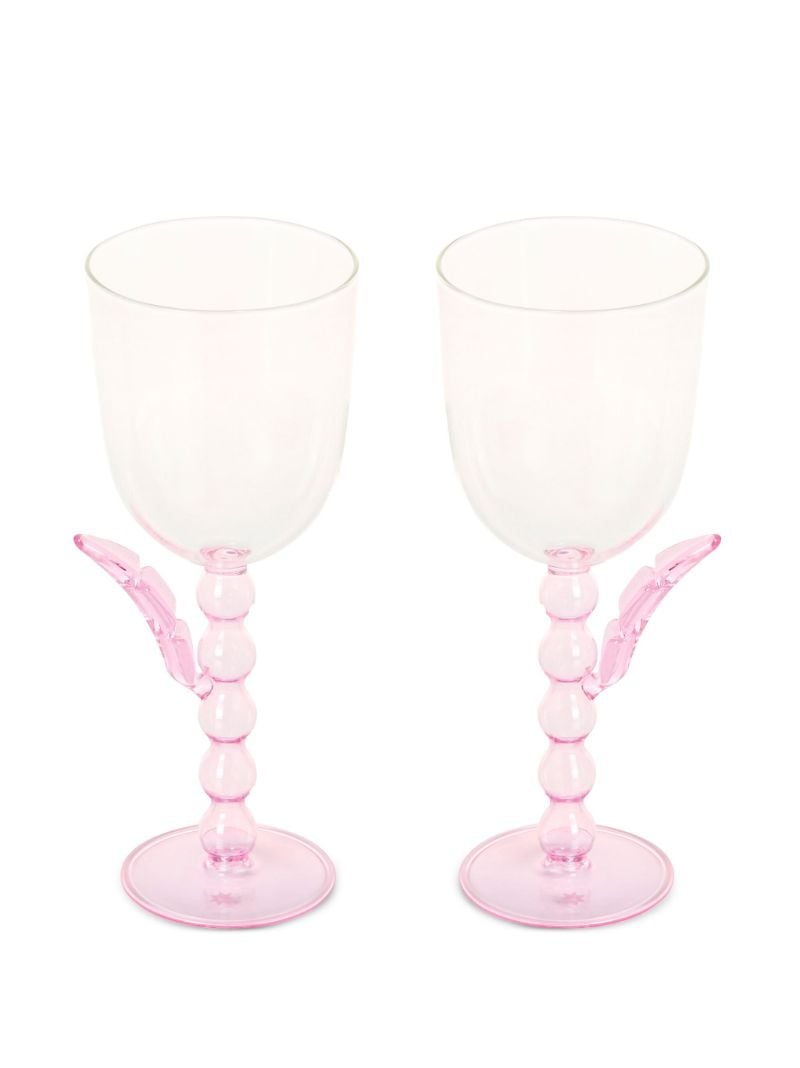 Clear Palmier Wine Glasses Set