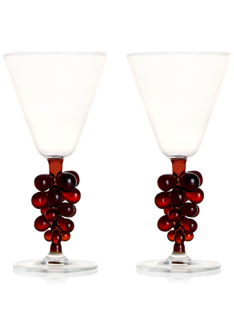 Clear Grapes Wine Glasses Set