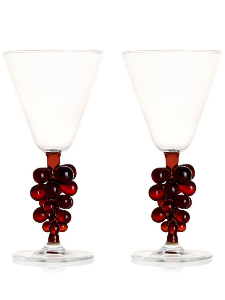 Clear Grapes Wine Glasses Set