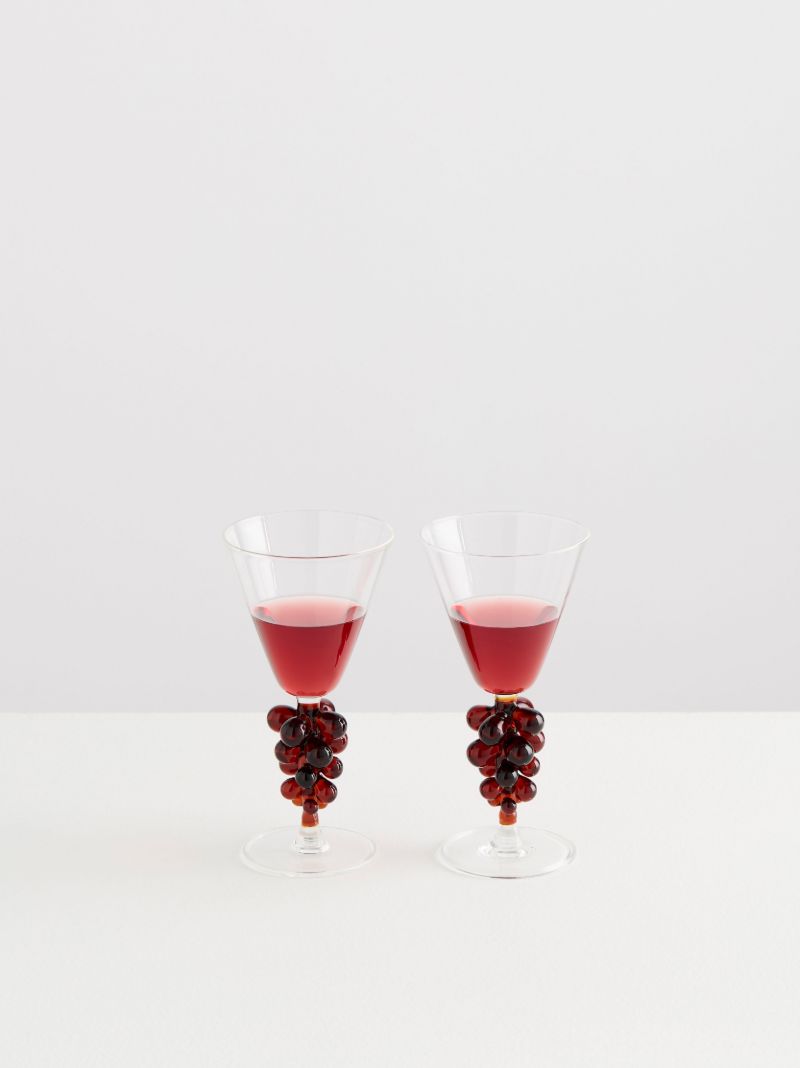 Clear Grapes Wine Glasses Set
