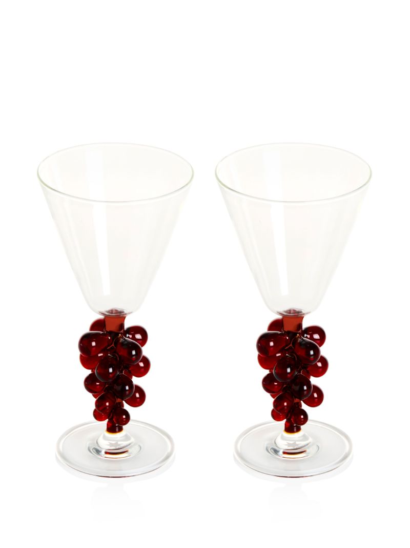 Clear Grapes Wine Glasses Set