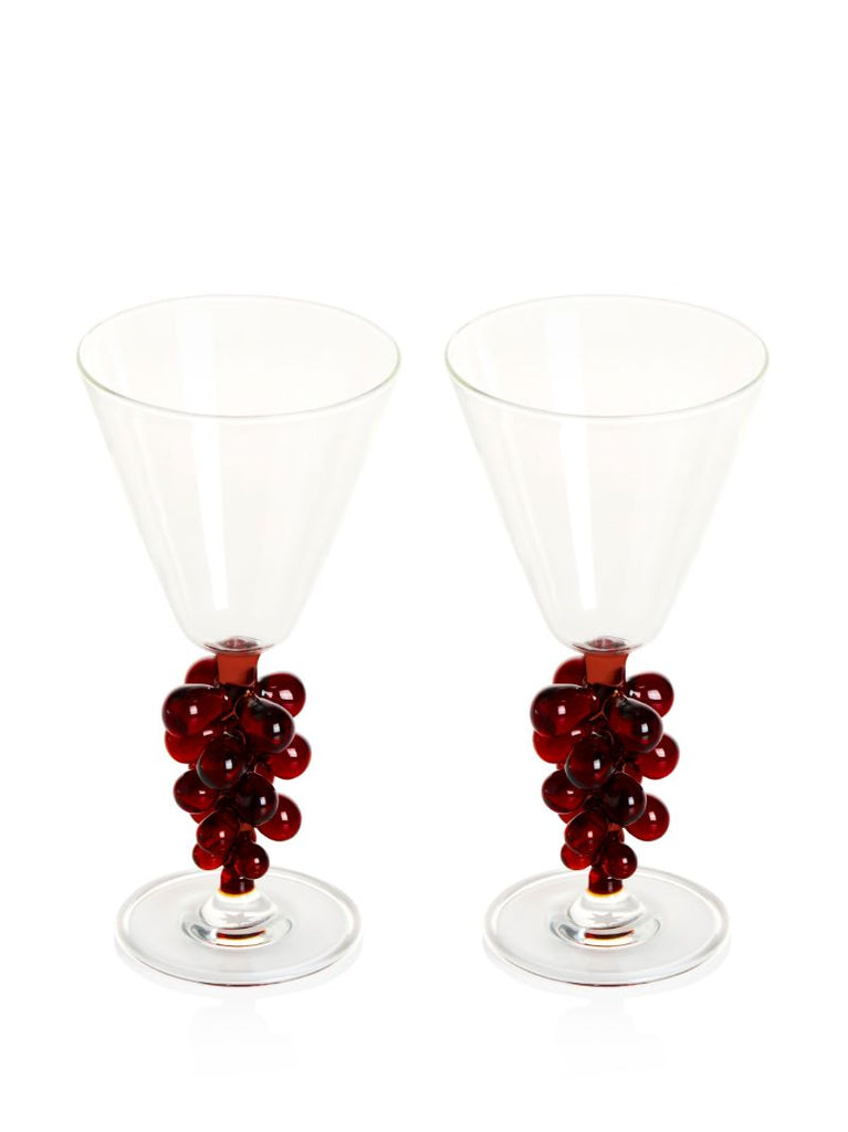 Clear Grapes Wine Glasses Set