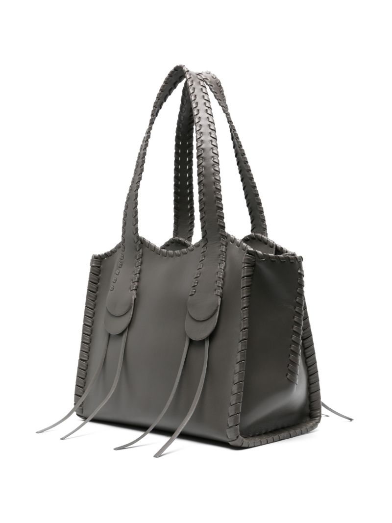 Grey Mony Medium Leather Tote Bag