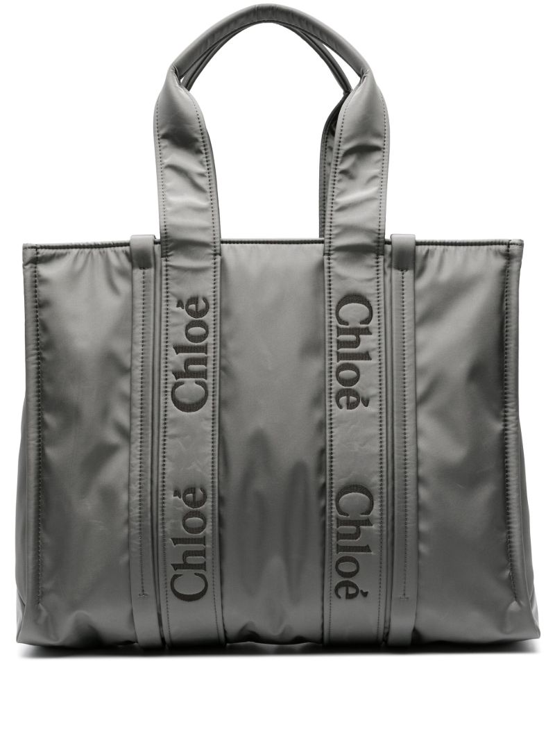 Grey Woody Large Shell Tote Bag