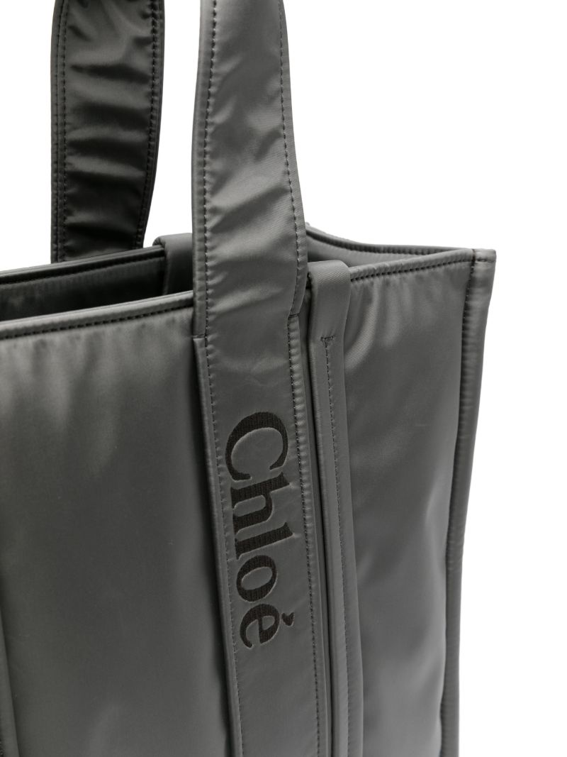 Grey Woody Large Shell Tote Bag