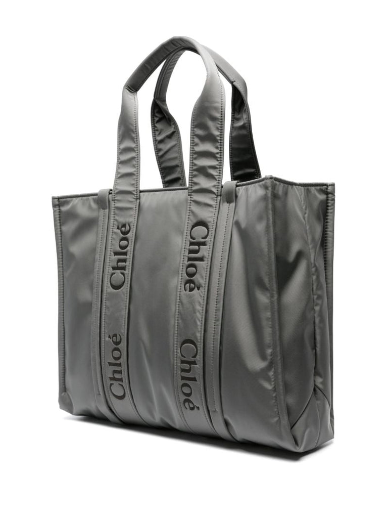 Grey Woody Large Shell Tote Bag