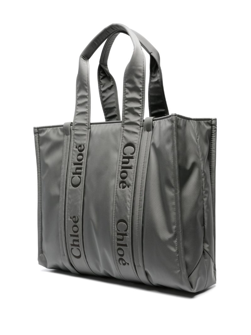 Grey Woody Large Shell Tote Bag