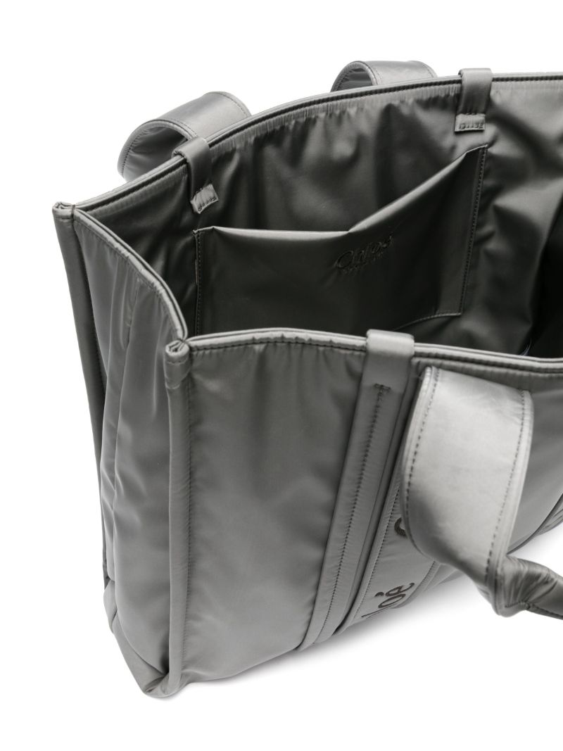 Grey Woody Large Shell Tote Bag